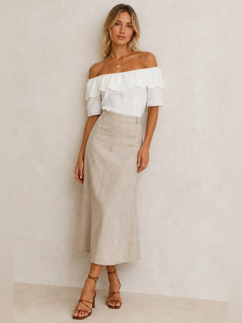 🌼BANANA REPUBLIC🌼 White Ruffle Off-Shoulder Top, Size S